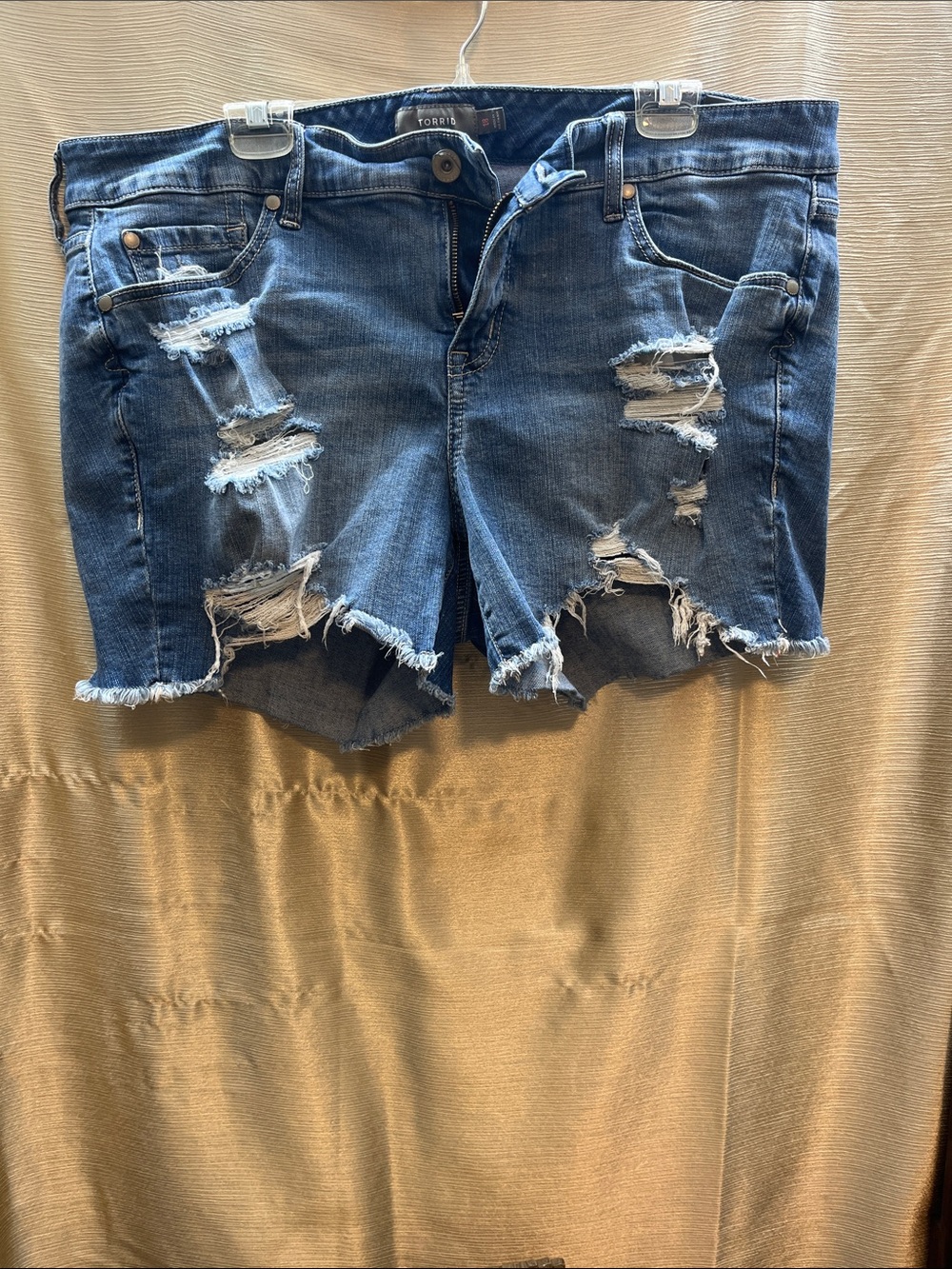 Torrid Distressed Denim Shorts - Blue